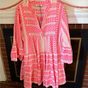 Devotions from Anthropologie Pink Patterned Women's Dress